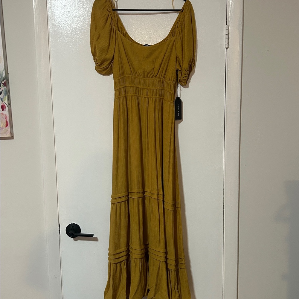 NWT Boho Mustard Maxi Dress